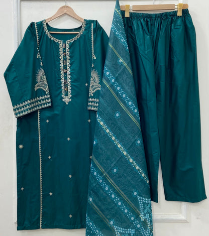 Long Embroidered | 3PC Cotton D-563