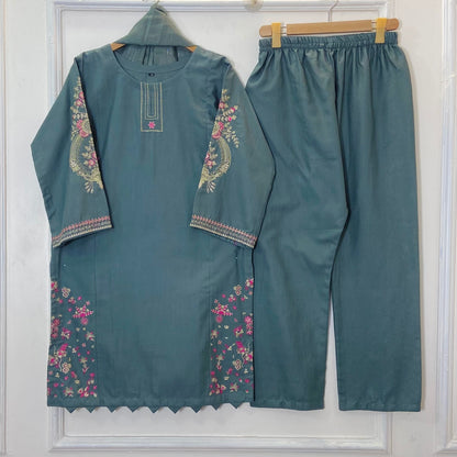 Petal Posh Embroidered 3PC (Khaddar) D-298