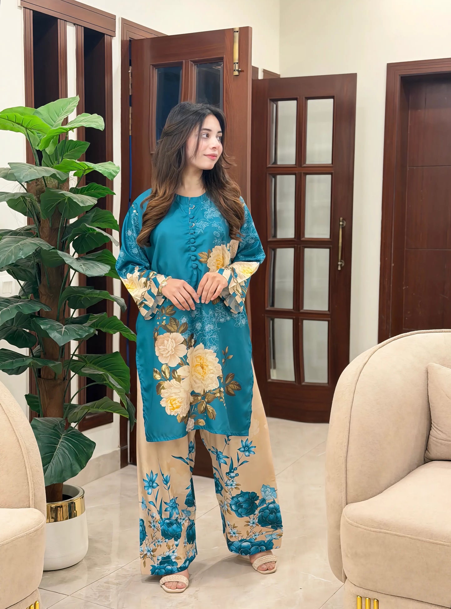 Sawan Printed 2PC (Imported Silk) D-403
