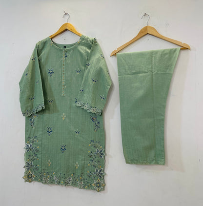 Cutwork Embroidered 2PC (Self Cotton) D-81