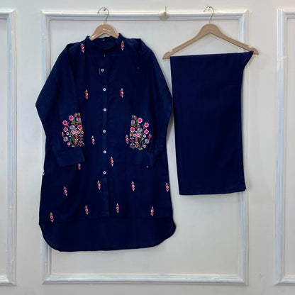 Cozy Embroidered Co-Ord Set (Khaddar) D-261