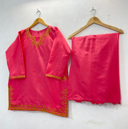 Casual Embroidered Co-Ord Set (Cotton Lawn) D-33
