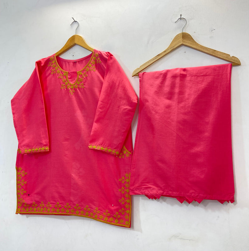 Casual Embroidered Co-Ord Set (Cotton Lawn) D-33