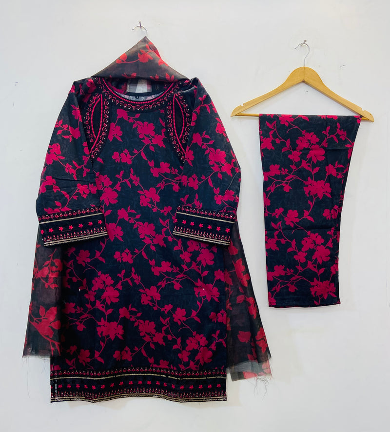 Embroidered Luxury Touch 3PC (Lawn Best Selling)  D-70