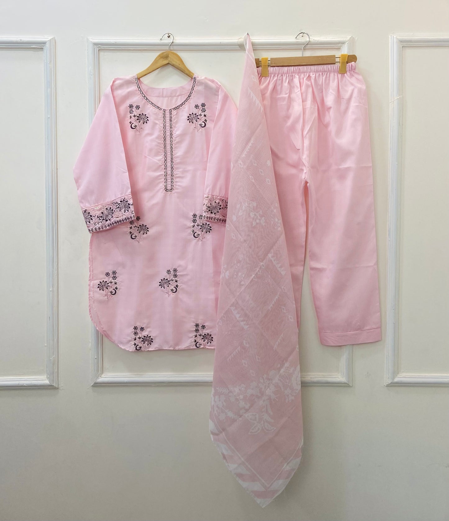 Aurora Embroidered 3PC (Premium Cotton) D-387