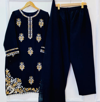 Laali Embroidered 3PC (Chiffon) D-390