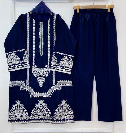 Royal Taj Embroidered 3PC (Khaddar) D-328