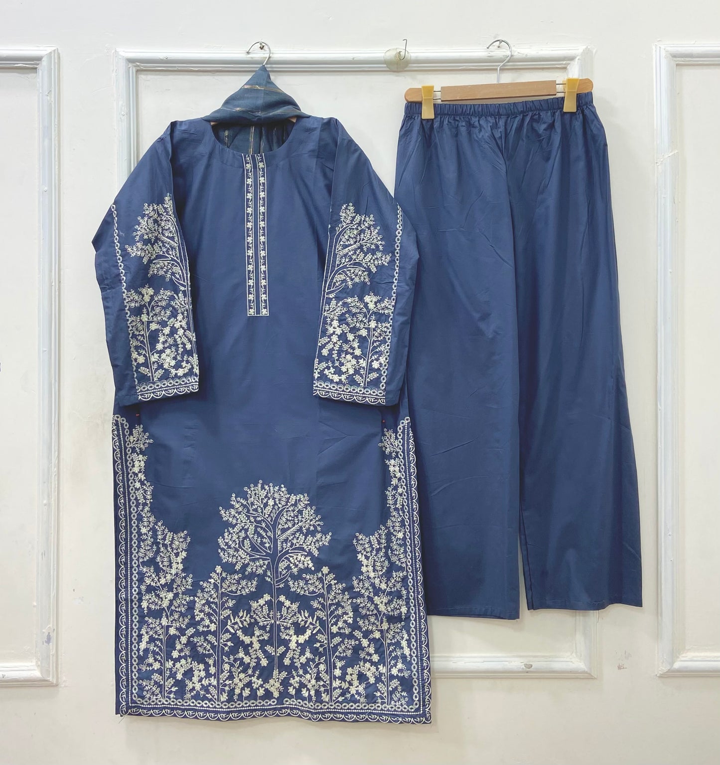Embroidered Long | 3PC Cotton D-637