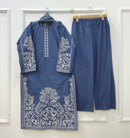 Embroidered Long | 3PC Cotton D-637