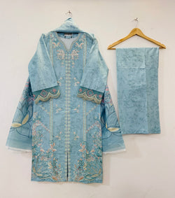 Pearlfect Skyblue 3PC (Premium Lawn) D-64