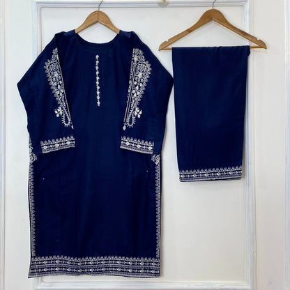 Pocketful Embroidered 2PC (Khaddar) D-306