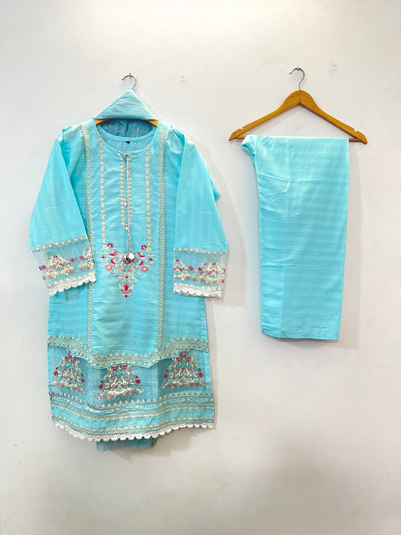 3PC Embroidered Cotton Lawn -11
