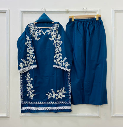 Jall Embroidered 3PC (Cotton) D-519