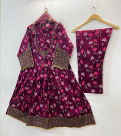 Anarkali Style 3PC Frocks (Lawn) D-65