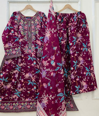 Formal A-line | Frock 3PC Lawn D-592