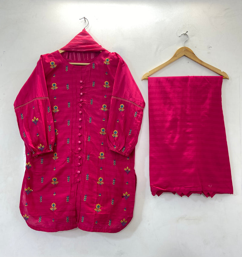 Happy Sunflower Co-Ord Set 3PC (Cotton Lawn) D-35