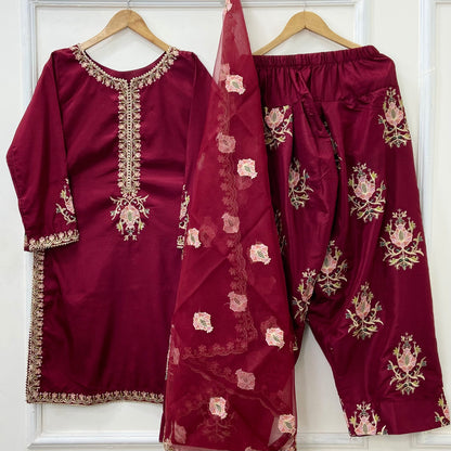Shehnai 3PC (Raw Silk) D-501