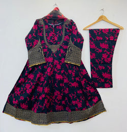 Anarkali Style 3PC Frocks (Lawn) D-65