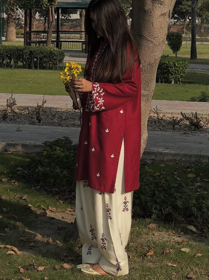 Cherry Berry Embroidered 2PC (Premium Cotton) D-336 DELIVERY TIME 10 to 12 days