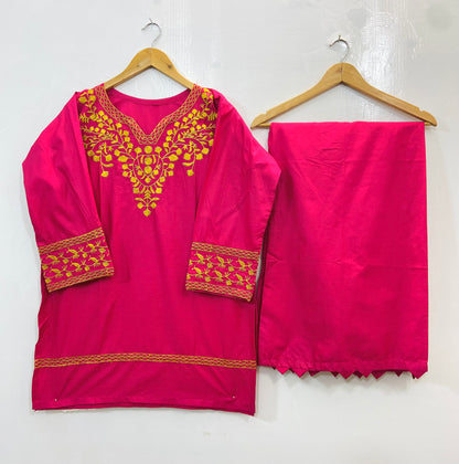 Pretty Embroidered Co-Ord Set (Cotton) D-97