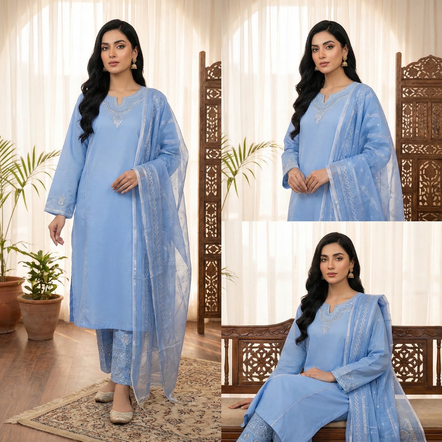 Guluna Formals | 3PC Lawn Cotton D-572