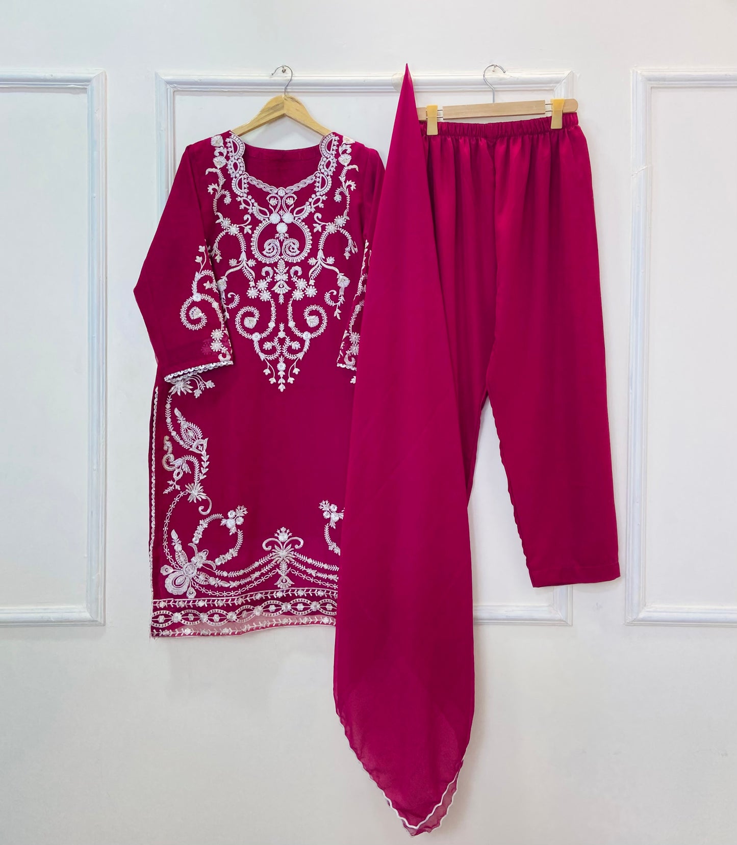 Aafreen Embroidered 3PC (Chiffon) D-374