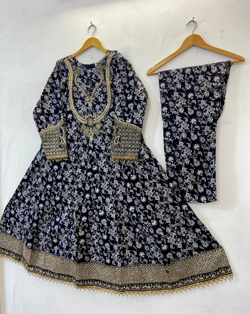 Anarkali Frock 2PC (Lawn) D-24