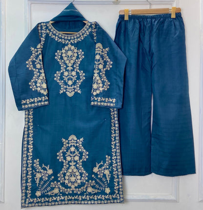 Heavenly Embroidered 3PC (Premium Cotton) D-352