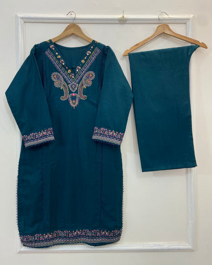 Embellished Beauty 2PC (Hand-crafted) (Khaddar) D-166