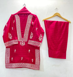 Embroidered Farshi 3PC (Cotton Lawn) D-29