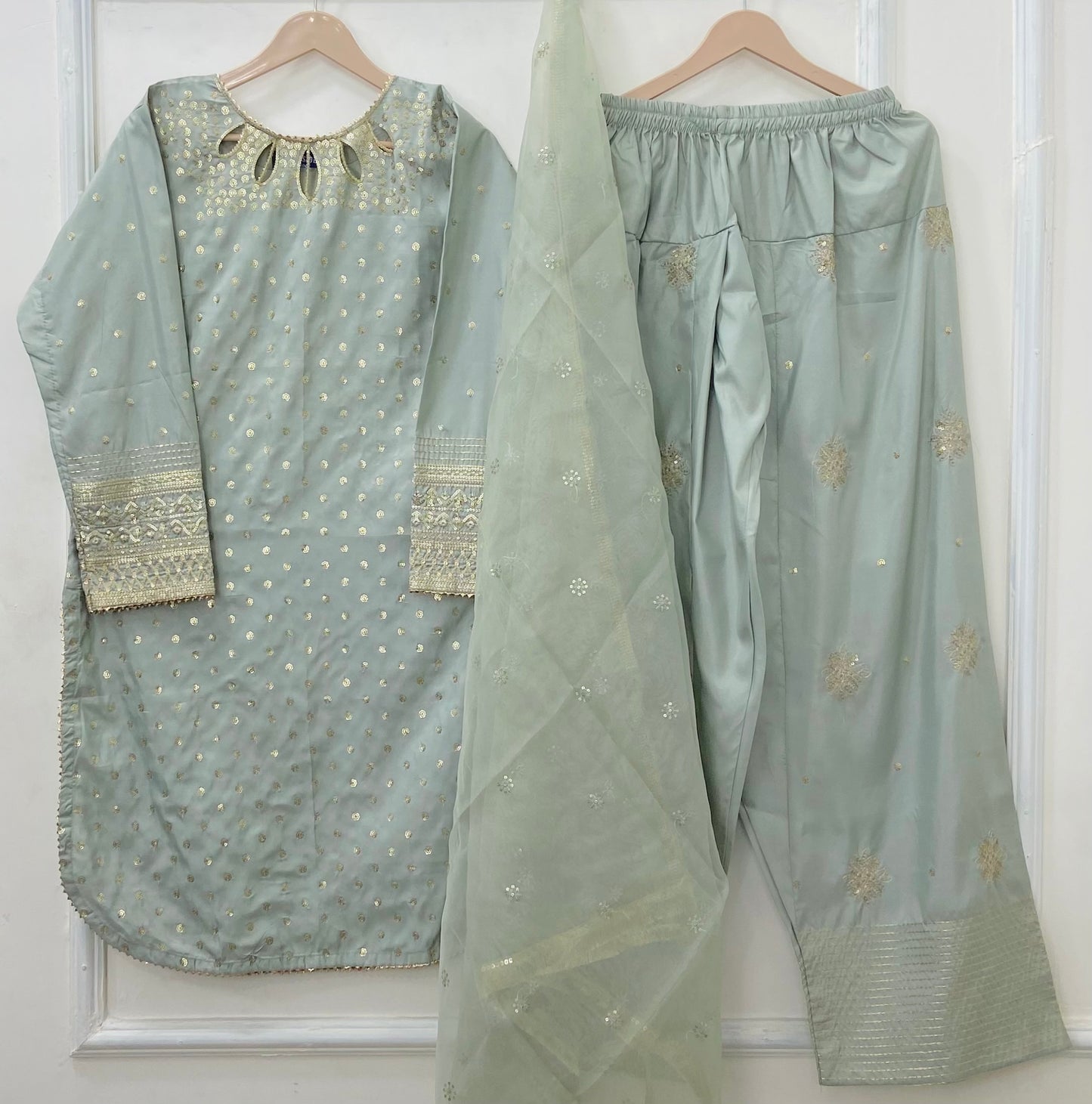 Polka Eid Vibes 3PC (Cotton Silk) D-441