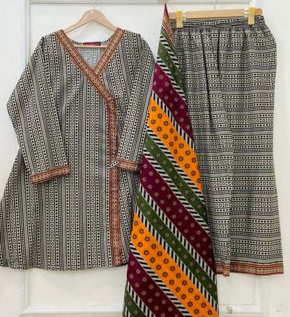 Short Frocks | 3PC Binsaeed Lawn D-670