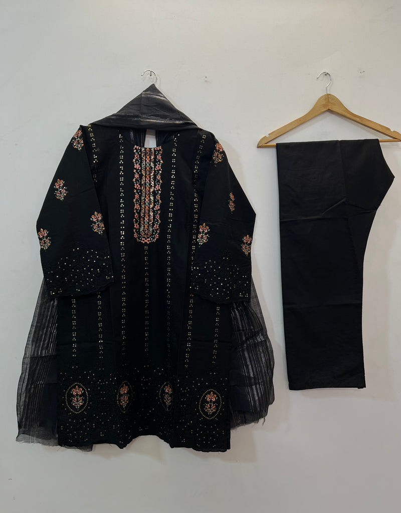 Chicken Kari 3PC (Cotton Lawn) 05-Black