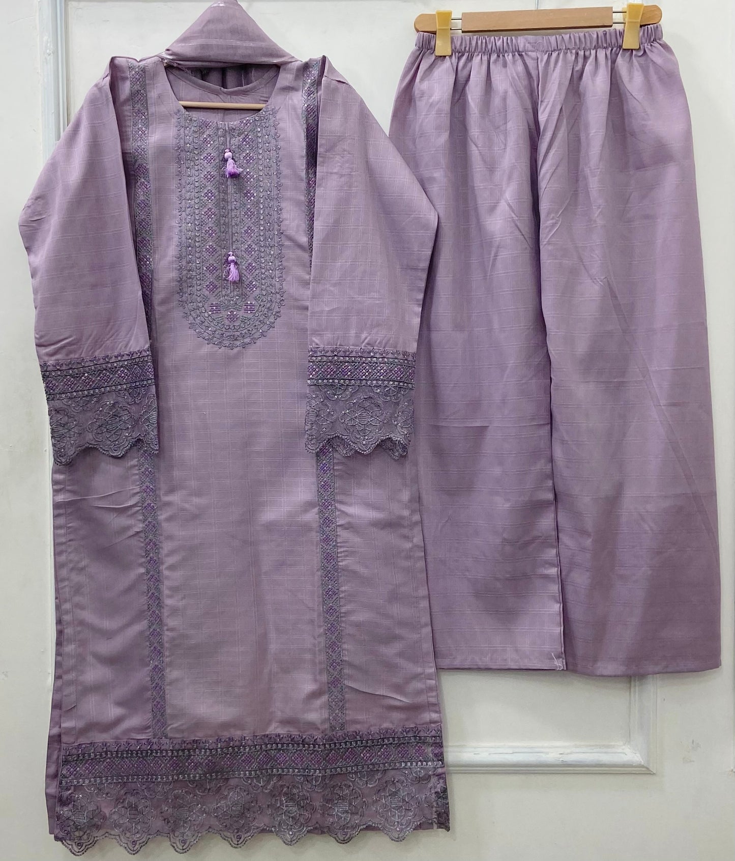 Eid Embroidered 3PC (Premium Cotton) D-488