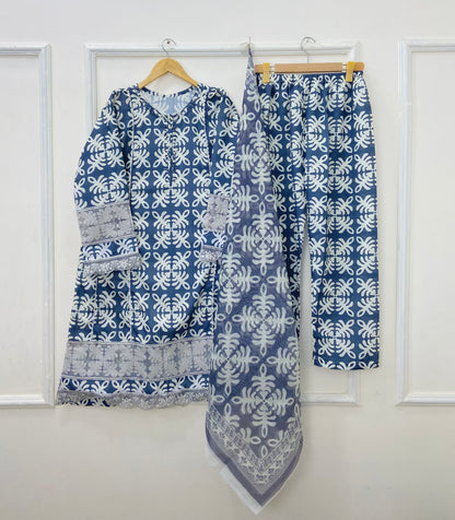 Traditional Embroidered 3PC (Bana Dora Silk) D-429