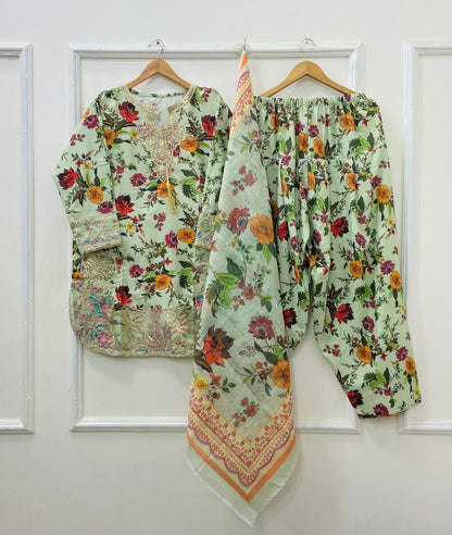 Eid Edit: 3PC (Bana Dora Silk) D-513