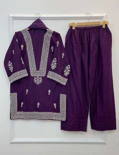 Embroidered Farshi 3PC (Khaddar) (Best Seller) D-155