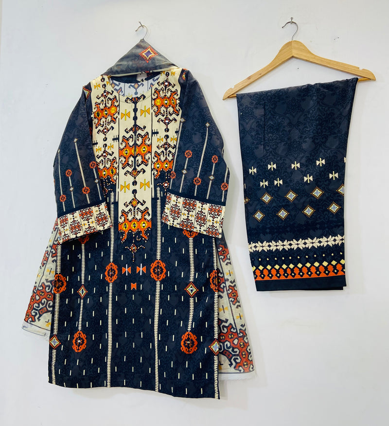 Mirror Work Beauty 3PC (Premium Lawn) D-48