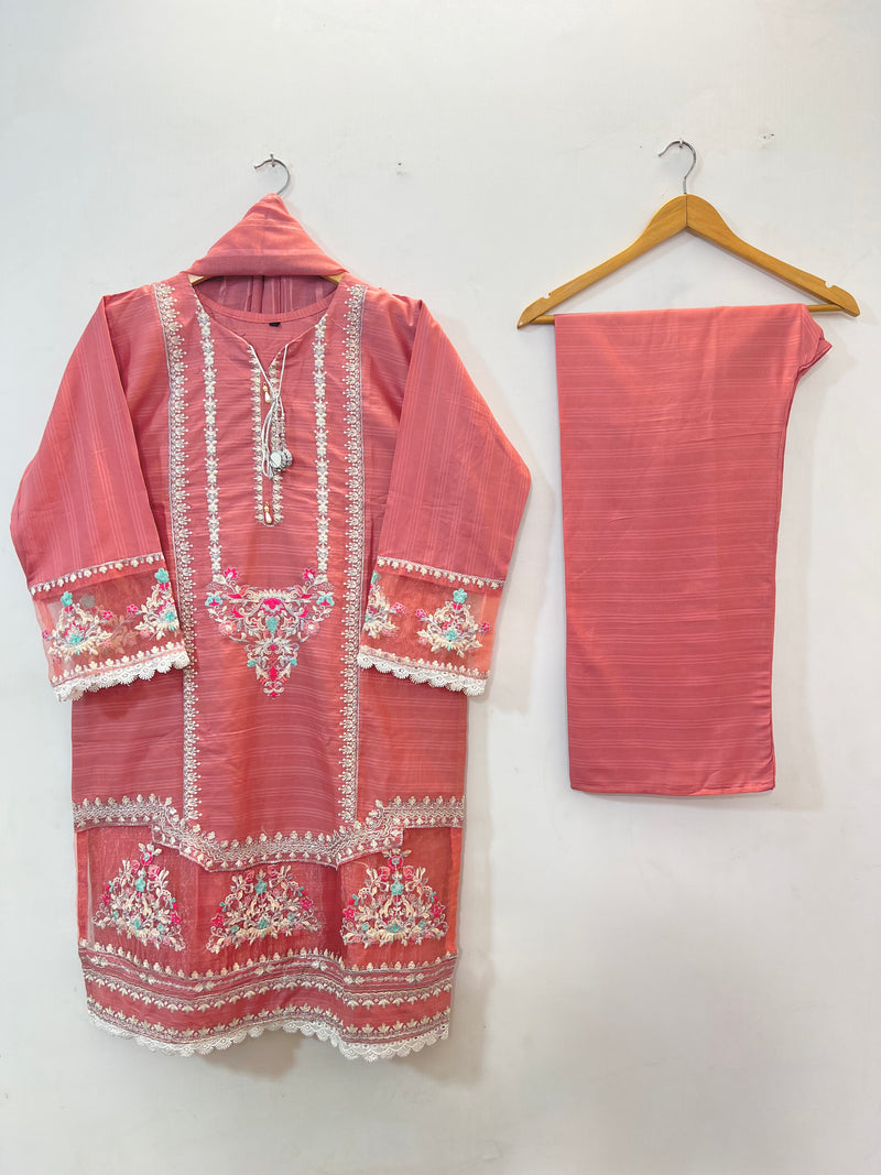3PC Embroidered Cotton Lawn -11