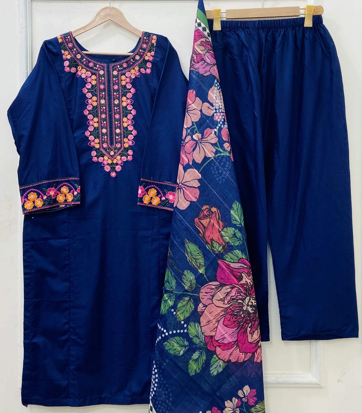 Long Embroidered | 3PC Cotton D-547