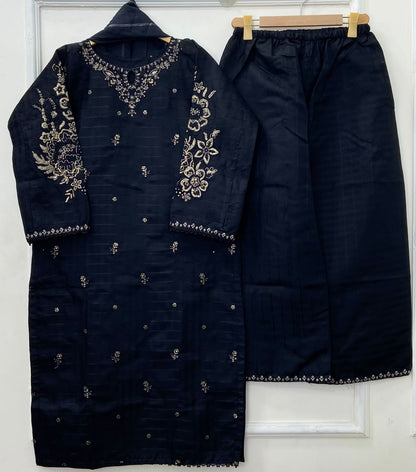 Eid Edit: Embroidered 3PC (Premium Cotton) D-440