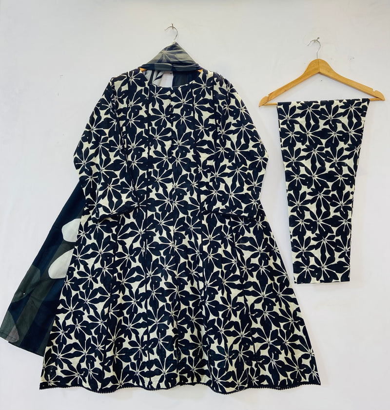 Umbrella Frocks 3PC (Lawn) D-52