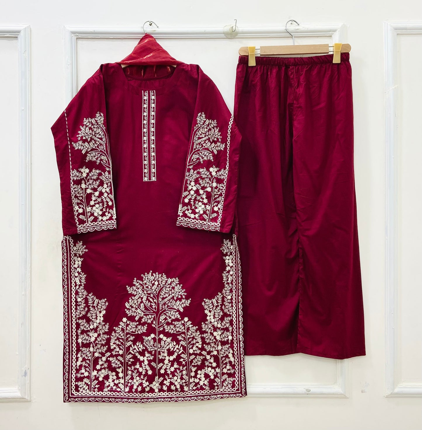 Embroidered Long | 3PC Cotton D-637