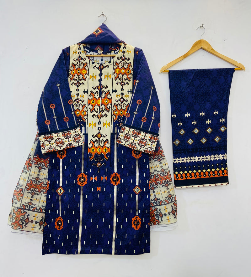 Mirror Work Beauty 3PC (Premium Lawn) D-48