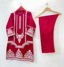 Taj Embroidered 3PC (Premium Cotton) D-51