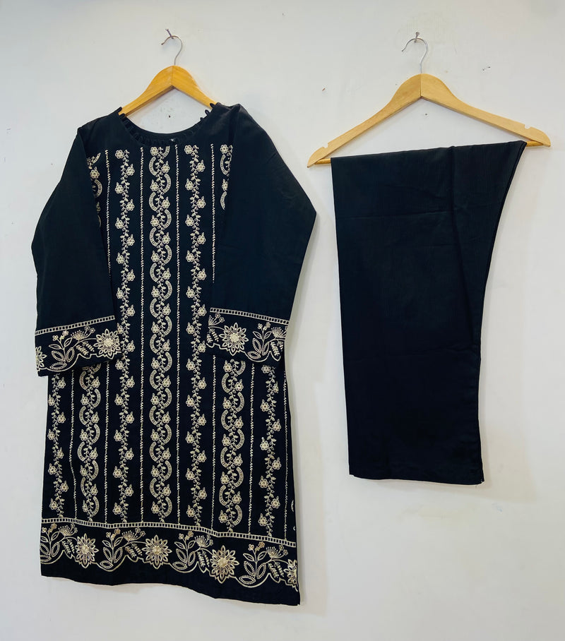 Elegant Embroidered 2PC (Self Cotton) D-74