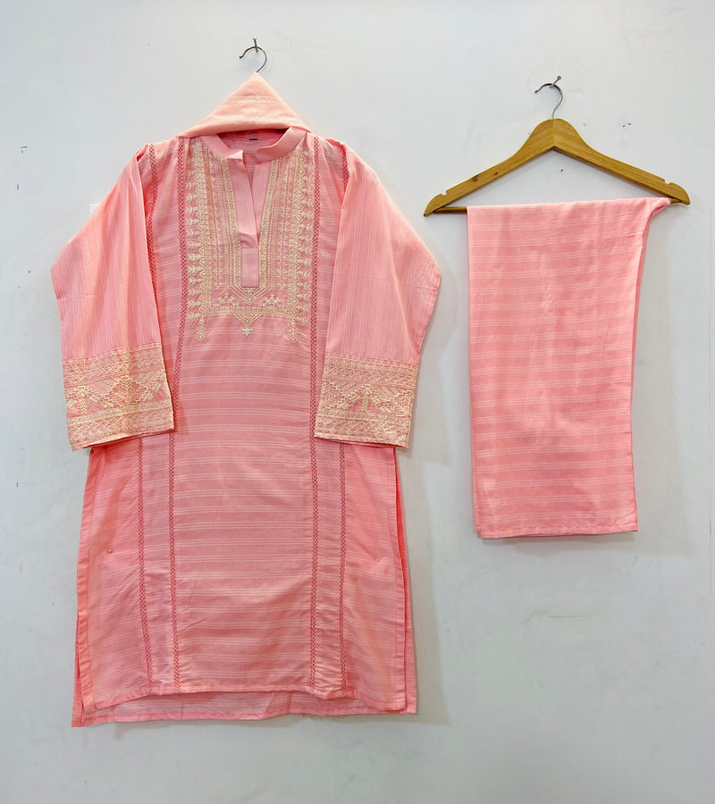 Cross-stitch Embroidered 3PC (Cotton Lawn) D-59