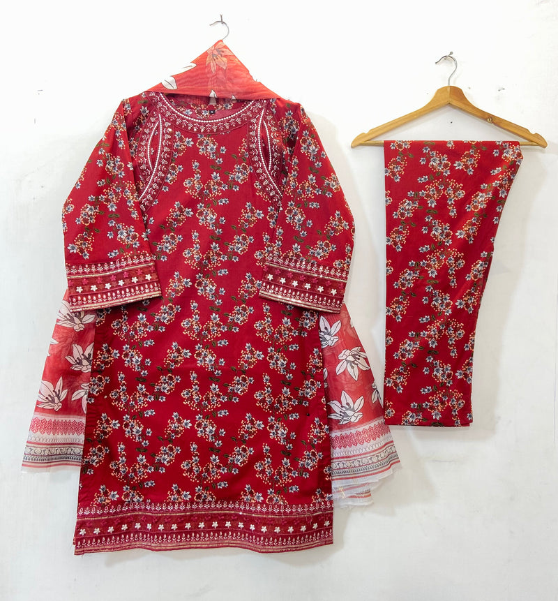 Embroidered 3PC "Best Selling" (Lawn) 14