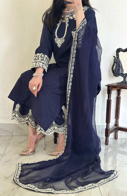 Dreamy Blue | 3PC Cotton Lawn D-632