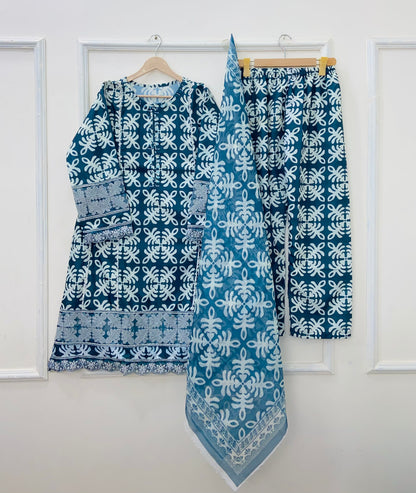 Traditional Embroidered 3PC (Bana Dora Silk) D-429